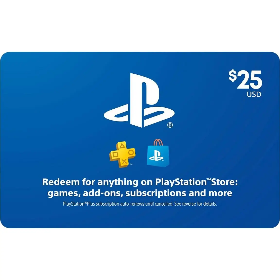 PlayStation Gift Card $25 (US) - PSN Wallet Credit for Game Downloads and DLC